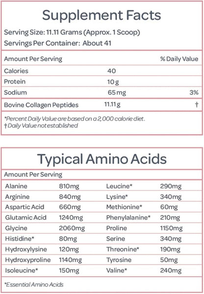 Unflavored Collagen Peptides Powder - Hydrolyzed Collagen Protein Supplement for Women | Vital for Hair, Skin, Nails, Gut Support, Paleo, Keto (41 Servings)