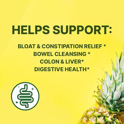 Santo Remedio Colon Plus, Colon Cleanser, Dietary Psyllium Husk Fiber and Probiotics Supplement, 30 Servings, Pineapple Flavor