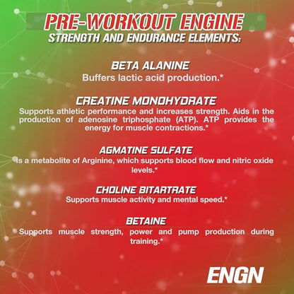 Evlution EVL Intense Pre Workout with Creatine - ENGN Energizing Pre Workout for Men Powder Drink for Lasting Energy Focus and Recovery - with Beta Alanine Caffeine and L Theanine - Cherry Limeade