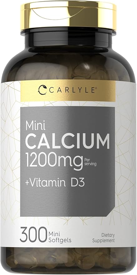 Carlyle Calcium 1200 mg with Vitamin D3 | 300 Softgels | Non-GMO and Gluten Free Supplement