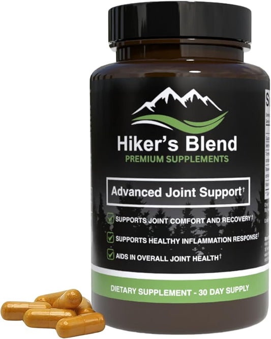 Advanced Joint Support Supplement for Hikers – Glucosamine, MSM, Turmeric & Boswellia Serrata – Developed by Hikers for Hikers – 30-Day Supply