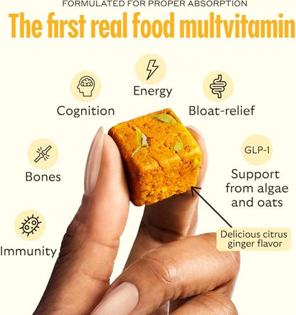 GEM Daily Multivitamin for Women & Men, with 20+ Vitamins & Minerals Like zinc, Vitamin D, B, K, Folic Acid, Turmeric, Fiber and prebiotics, Beta Glucan GLP-1 Support, Brain, & Immunity (7 Day Trial)
