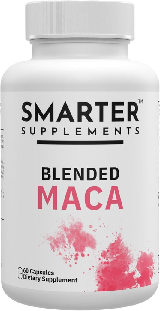 Premium Organic Blended Maca Root Black, Red, Yellow - 60 Vegan Capsules Peruvian Maca Root Gelatinized 100% Pure Non-GMO Supports Reproductive Health Natural Energizer - Made in USA