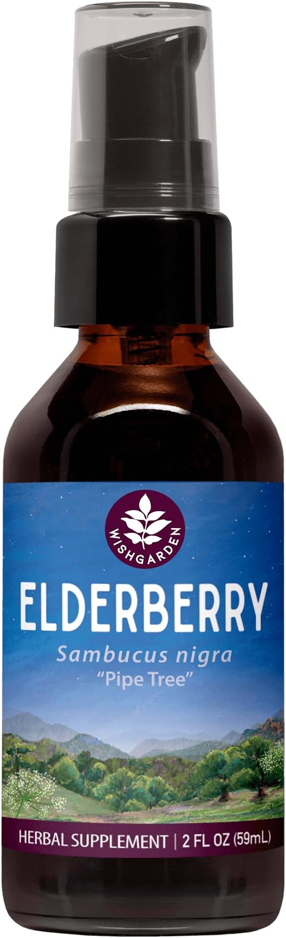 WishGarden Herbs Organic Elderberry Tincture - Daily Adult Elderberry Extract Liquid Immune Defense Supplement, Sambucus Elderberry Immune Support, Organic Elderberry Extract, No Sugar No Honey, 2oz