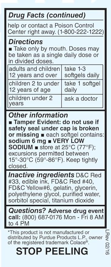SDA Laboratories Docusate Sodium 100 mg Stool Softener, Fast-Acting Relief from Occasional Constipation for Easier Bowel Movements, 100 Softgels (1 Bottle)