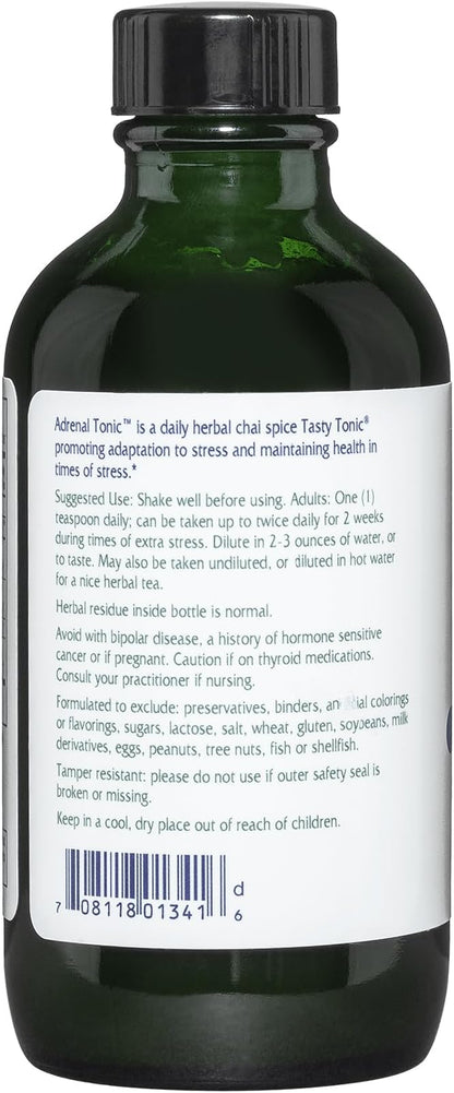 Vitanica Adrenal Tonic, Adrenal Supplement & Support, Alcohol Free, Vegan/Vegetarian, Chai Spice Flavor, 4 Ounce