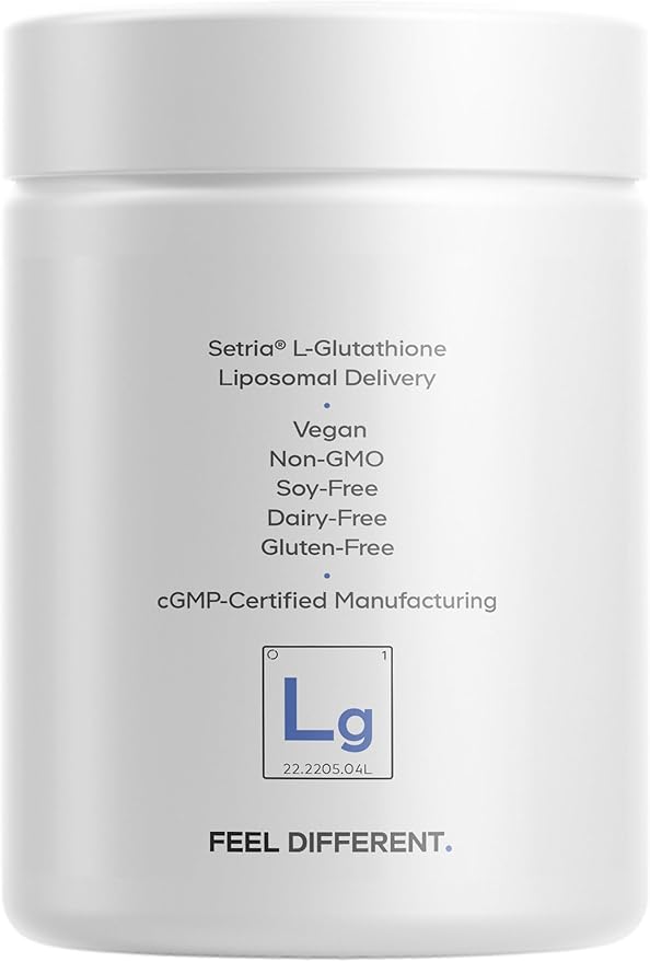 Codeage Liposomal Glutathione Supplement - Pure Reduced Setria L-Glutathione, Liposomal Delivery, Phospholipid Complex - Vegan, Non-GMO - 2-Pack