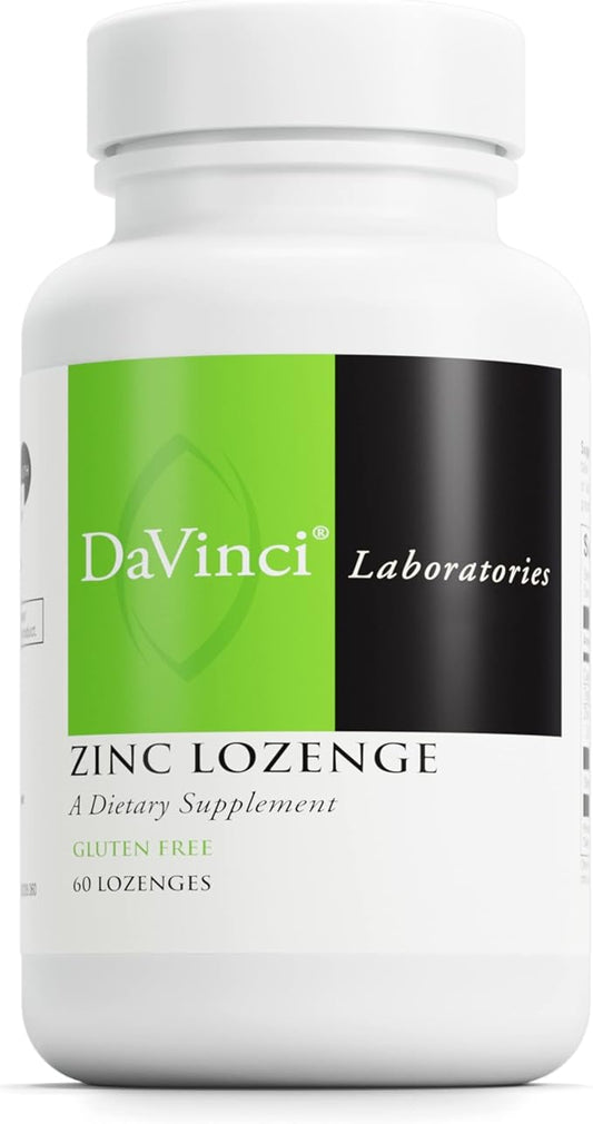 DaVinci Labs Zinc Lozenge - Dietary Supplement to Support Fertility, Immunity, Joint Health and Skin* - with 23 mg Zinc per Serving - Gluten-Free - Lemon Flavor - 60 Lozenges