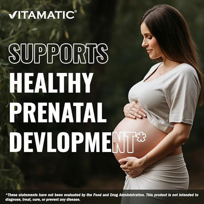Vitamatic Folic Acid 1000 mcg (1 mg) – 240 Vegetarian Tablets (Pack of 2) 1667 mcg DFE – Vitamin B9 for Prenatal, Heart & Cellular Health