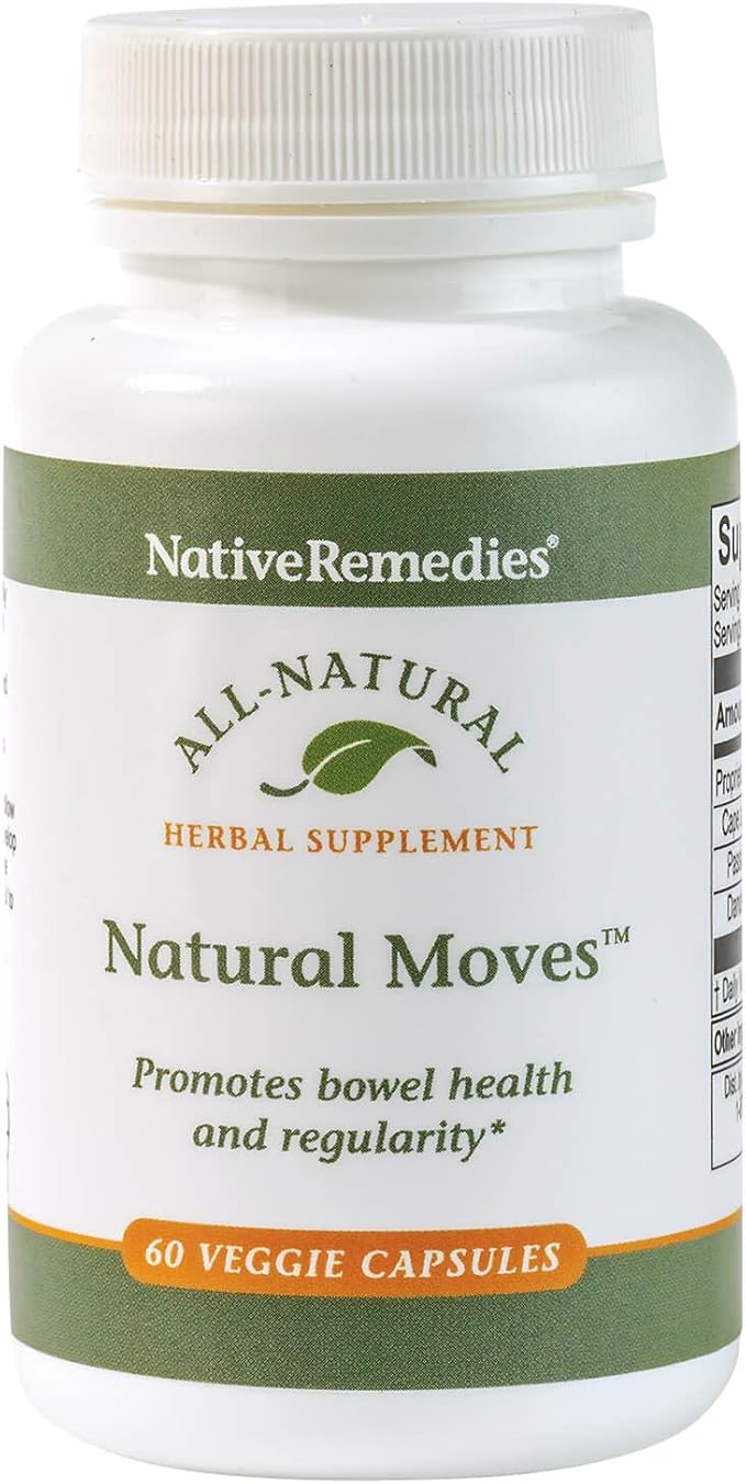 Native Remedies Natural Moves - All Natural Herbal Supplement Promotes Bowel Health and Regularity as Related to Constipation - 60 Veggie Caps