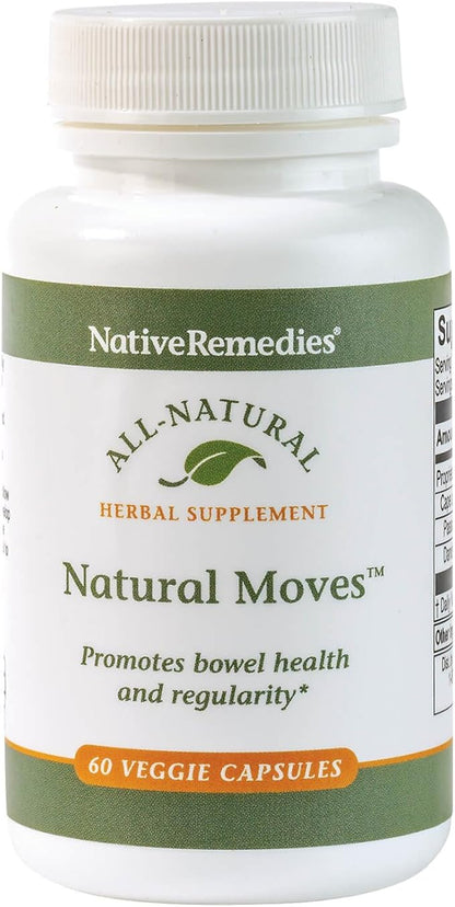 Native Remedies Natural Moves - All Natural Herbal Supplement Promotes Bowel Health and Regularity as Related to Constipation - 60 Veggie Caps