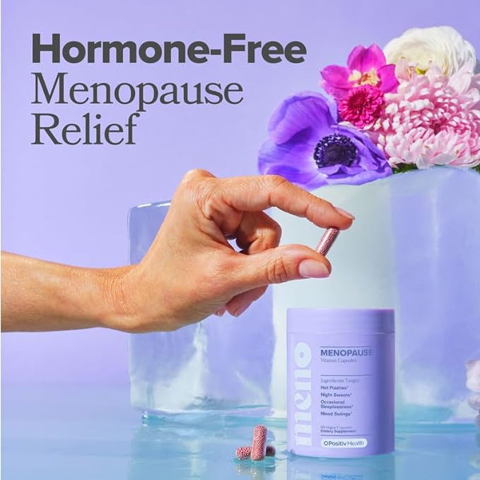 O Positiv MENO Vitamins for Menopause - Hormone-Free Menopause Supplement for Women - Black Cohosh & Ashwagandha KSM-66 - Helps Relieve Hot Flashes, Night Sweats, Mood Swings - 30 Servings (Pack of 3)