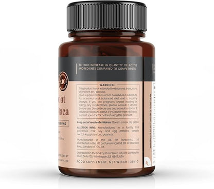 pureclinica 10X Strength Horny Goat Weed & Maca Extract 6250mg x 360 Tablets (2 Bottles of 180) - 1 Years Supply