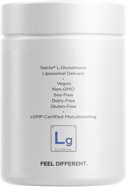 Codeage Liposomal Glutathione Supplement - Pure Reduced Setria L-Glutathione, Liposomal Delivery, Phospholipid Complex - Encapsulated Glutathione Powder Pills - Vegan, Non-GMO - 60 Capsules
