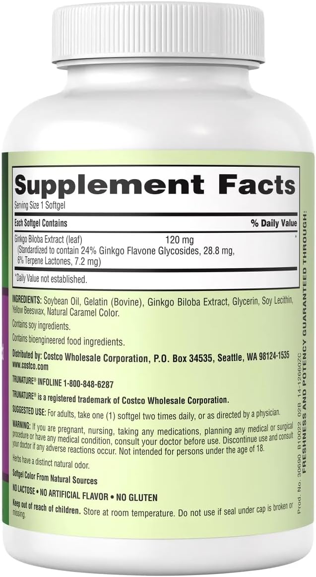 Gingko Biobla 120 mg 340 Softgels Pack of 1