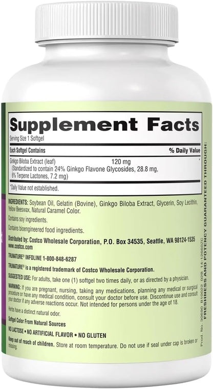 Gingko Biobla 120 mg 340 Softgels Pack of 1
