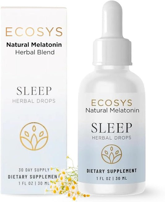 Sleep Drops – Natural Liquid Sleep Supplement with Melatonin, Valerian Root, Chamomile, & Passionflower – Spearmint Vanilla Flavor, 30-Day Supply