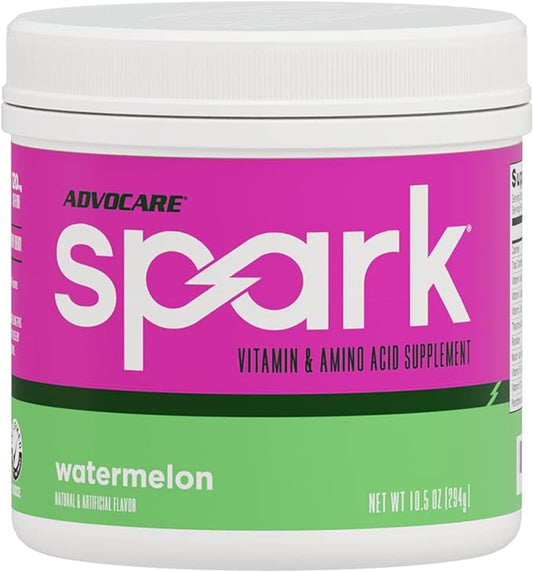 AdvoCare Spark Vitamin & Amino Acid Supplement - Focus & Energy Drink Powder Mix with Vitamin A, B-6, C & E - Also Includes L-Carnitine & L-Tyrosine - Watermelon - 10.5 oz