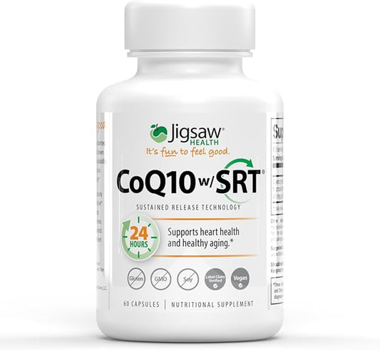 Jigsaw Health CoQ10 w/SRT | Heart Health Support | with Sustained Release Technology | 60 Capsules