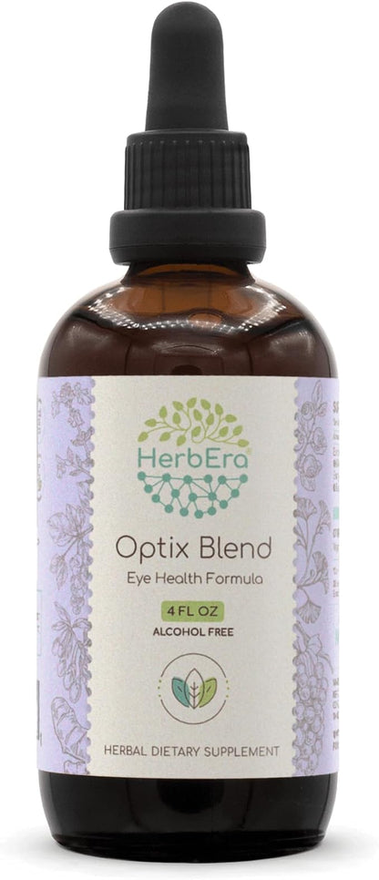Optix Blend B120 Alcohol-Free Extract Tincture: Bilberry, Ginkgo Biloba Leaf, Goji Berries, Schisandra Berry, Grape Seed, Turmeric Root. Eyebright Herb. Eye Health Formula 4 Fl Oz