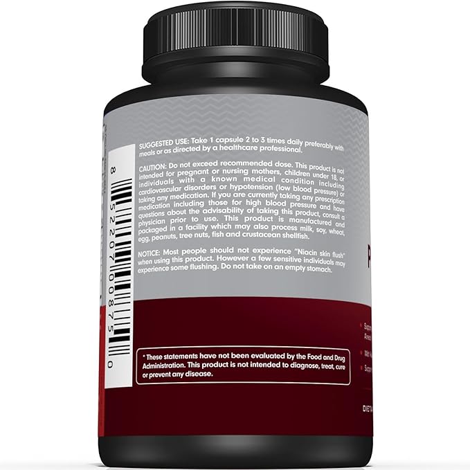 Premium Blood Pressure Support Supplement for Cardiovascular & Heart Health with Garlic, Hawthorn & Hibiscus (180 Capsules)
