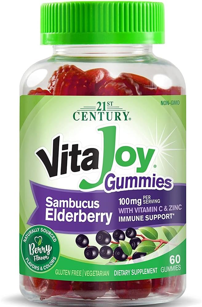 21st Century VitaJoy Sambucus Elderberry Gummies, Berry, 60 Count