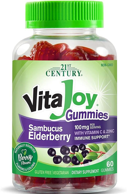 21st Century VitaJoy Sambucus Elderberry Gummies, Berry, 60 Count