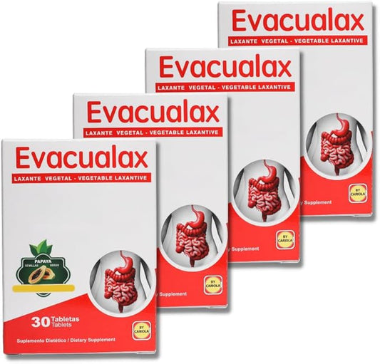Tablets Supplement - Laxative Vegetal 100% Natural - Support Digestion - Constipation Relief - Stool Softener - Intestinal Regularity - Senna Leaves Prune Juice - Pack of 4-120 Tablets