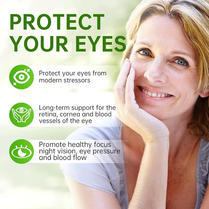 Lutein Eye Vitamins - Eye Health Supplements for Macular Pigment & Dry Eye, Contains Lutein, Zeaxanthin, Zinc, Vitamins C & E to Adult Support Healthy Vision (60 Capsules)