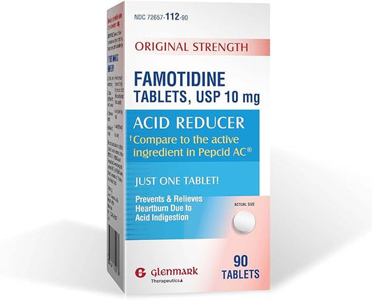 Original Strength Famotidine Tablets, 10 mg, Acid Reducer for Heartburn Relief, 90 Count