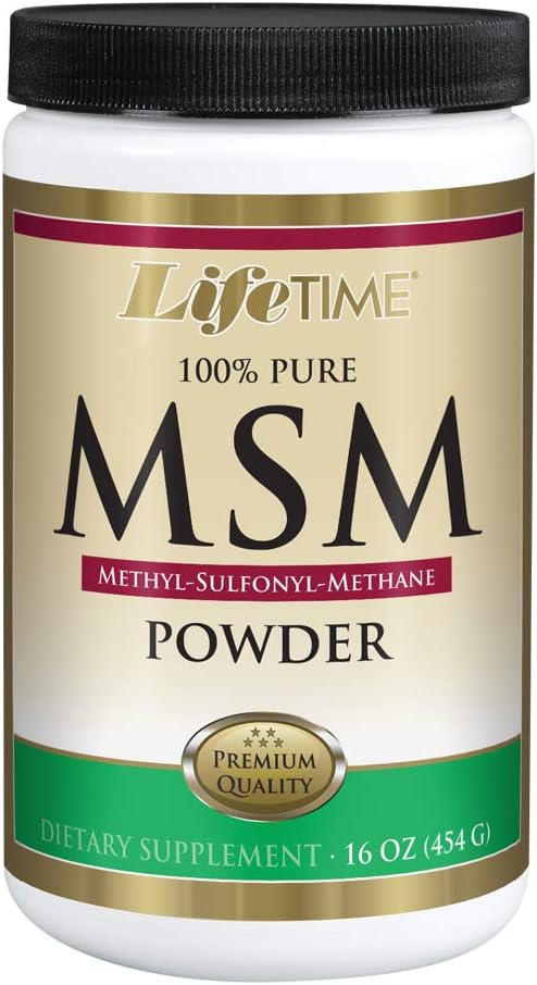 Lifetime 100% Pure MSM (Methylsulfonylmethane) Powder | Supports Healthy Joints & Skin | 2500 mg Per Serving | 16 oz, 180 Servings