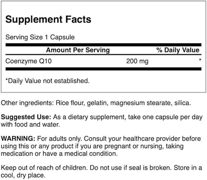 Swanson Coq10 200 200 Milligrams 30 Capsules