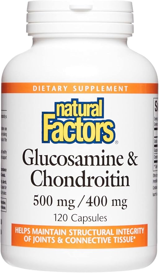 Natural Factors, Glucosamine & Chondroitin, Supports Healthy Joints and Connective Tissue, 120 Capsules
