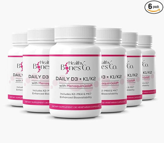 Premium D3/K2 - Full Spectrum Vitamin K2 MK7 + MK4 + D3 2000iu + K1, Daily D3 + K1/K2 Supplement, Highly Bioavailable VIT D Supplements and Vitamins for Strong Bones & Immune Support - 6 Pack