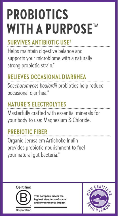 New Chapter All-Flora Probiotic Flora Fortify, Ultra-Concentrated Probiotics for Digestive Health, Survives Antibiotic Use, with Electrolytes + Inulin Prebiotic Fiber, 100% Vegan, 14-Day Supply