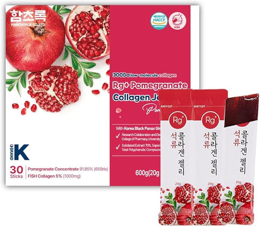 Anti-Aging Korean-Beauty Pomegranate Collagen Jelly Stick 20g*30 Stick/for Skin, Nail and Hair Growth