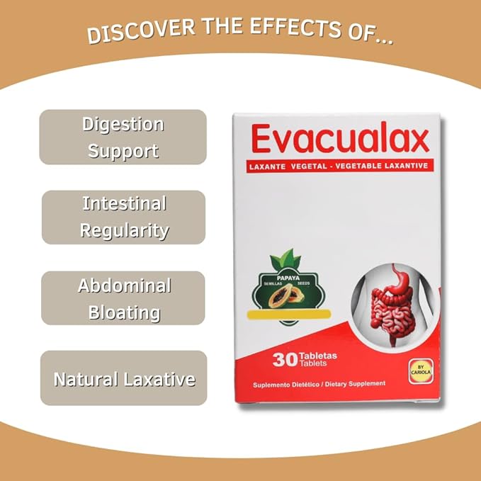 Tablets Supplement - Laxative Vegetal 100% Natural - Support Digestion - Constipation Relief - Stool Softener - Intestinal Regularity - Senna Leaves Prune Juice - Pack of 2-60 Tablets