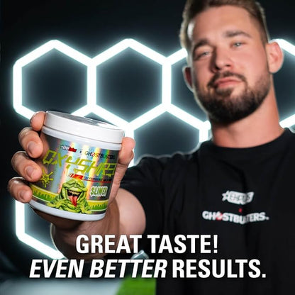 EHP Labs x Ghostbusters OxyShred Pre Workout Powder & Shredding Supplement - Preworkout Powder with Acetyl L Carnitine, Energy Boost Drink - Slimer Lime, 60 Servings