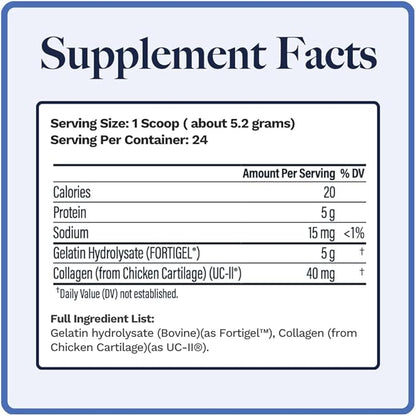 Coll-U-Gen | Joint Support Supplement | with Type II Undenatured Collagen (UC-II®) & Fortigel® | Unflavored Powder | 30 Servings