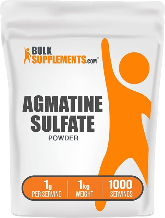 BulkSupplements.com Agmatine Sulfate Powder - Nitric Oxide Supplement - Unflavored & Gluten Free, 1g per Serving, 1kg (2.2 lbs) (Pack of 1)