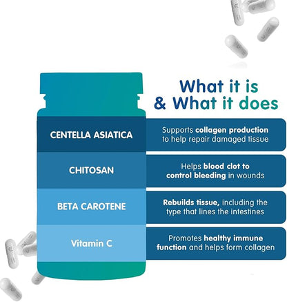 Amend GI All-Natural Stomach Health Support 60 Capsules - Nutraceutical for Stress-Induced Ulcer Symptoms - Supports Healing and Digestive Health with Asiatica Extract & CM Chitosan
