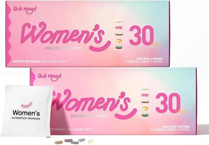Daily Women Multivitamin Packs - All in One with Vitamin A, D3, K2, B12, NAD, CoQ10, Digestion, L-Theanine, Skin, probiotics for Women, Female Wellness Support Supplement, 30 Packs