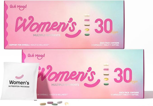 Daily Women Multivitamin Packs - All in One with Vitamin A, D3, K2, B12, NAD, CoQ10, Digestion, L-Theanine, Skin, probiotics for Women, Female Wellness Support Supplement, 30 Packs