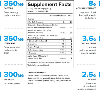LEGION Pulse Pre Workout - All Natural Nitric Oxide Preworkout Drink to Boost Energy, Creatine Free, Naturally Sweetened, Beta Alanine, Citrulline, Alpha GPC (Pink Lemonade)