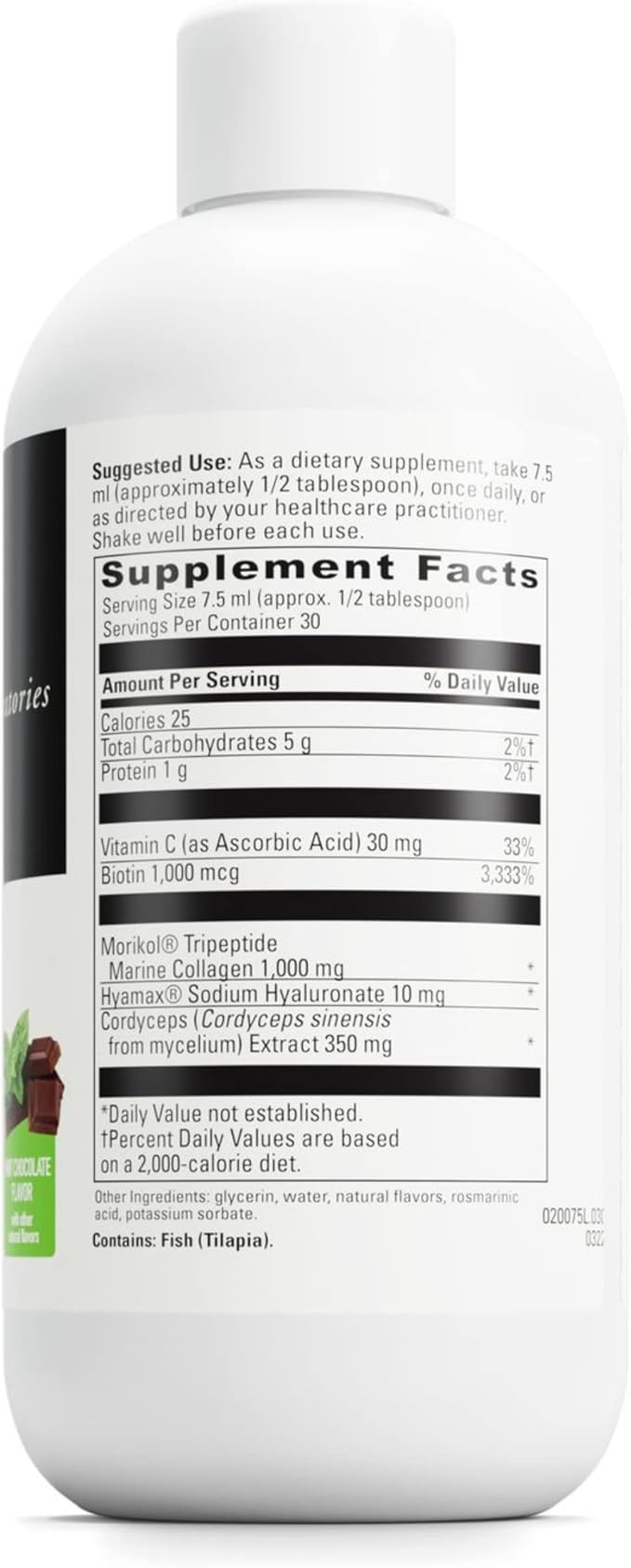 DaVinci Laboratories - Collagen Bright - A Liquid Dietary Supplement to Support Healthy Skin - Gluten Free, Soy Free - Mint Chocolate - 30 Servings, 7.6 Fl Oz