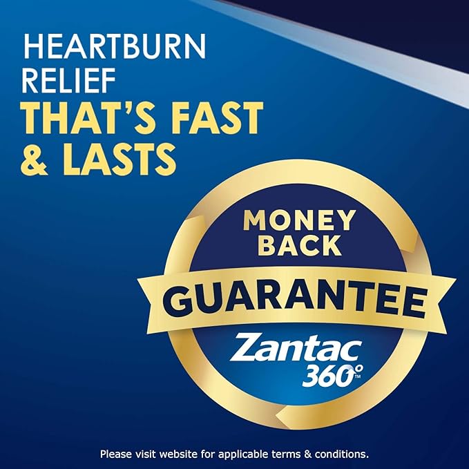 Zantac 360 Maximum Strength Tablets, 8 Count, Heartburn Prevention and Relief, 20 mg Tablets