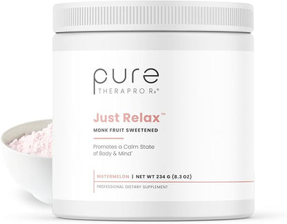 Pure Therapro Rx Just Relax -Watermelon 60 Servings | Supports: Relaxed Mood, Healthy Blood Pressure, Emotional Wellness | Myo-inositol; Di-Magnesium Malate, GABA, Taurine, & L-Theanine
