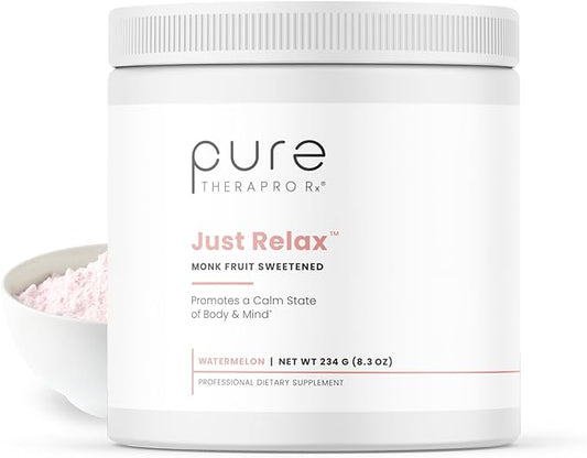 Pure Therapro Rx Just Relax -Watermelon 60 Servings | Supports: Relaxed Mood, Healthy Blood Pressure, Emotional Wellness | Myo-inositol; Di-Magnesium Malate, GABA, Taurine, & L-Theanine