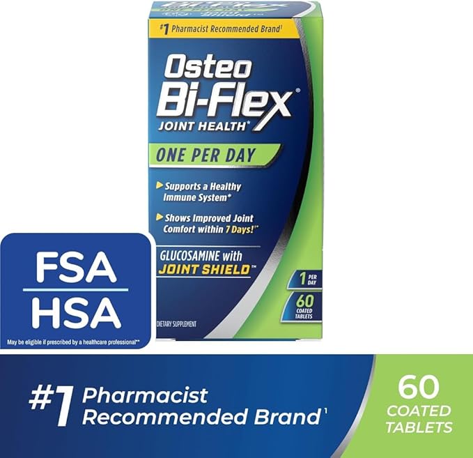 Osteo Bi-Flex One Per Day, Glucosamine Joint Health Supplement with Vitamin D, Coated Tablets, 60 Count
