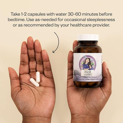 MENOLABS Well Rested Sleep Aid - 60 Capsules - Menopause Supplements for Women with Magnesium Glycinate, Melatonin, L-Glycine, L-Theanine and More, Supports Healthy Rest and Promotes Quality Sleep